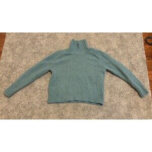 CLOSED Teal Alpaca and Wool Blend Turtleneck Sweater Made in Turkey Size XS